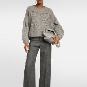 Loewe Anagram open-knit mohair-blend sweater